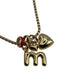 Roxanne Assoulin Gold & Red Gold Tone Metal Enamel Monogram Charm Necklace Gold & Red