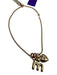 Roxanne Assoulin Gold & Red Gold Tone Metal Enamel Monogram Charm Necklace Gold & Red