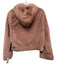 Dh New York Size S Dusty Pink Polyester Button Front Faux Fur Hooded Jacket Dusty Pink / S