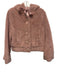 Dh New York Size S Dusty Pink Polyester Button Front Faux Fur Hooded Jacket Dusty Pink / S
