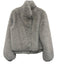 Trina Turk Size S Grey Polyester Faux Fur Button Front Ribbed Accents Jacket Grey / S