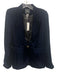 Smythe Size 2 Black Acetate Blend Flap Pocket Velvet Peak Lapels Blazer Black / 2