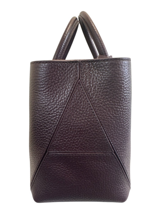 Aspinal of London Deep Plum Leather Top Handle Pebbled Crossbody Strap Bag Deep Plum / S
