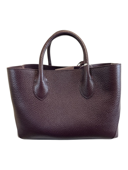 Aspinal of London Deep Plum Leather Top Handle Pebbled Crossbody Strap Bag Deep Plum / S