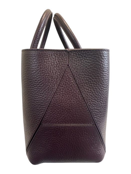 Aspinal of London Deep Plum Leather Top Handle Pebbled Crossbody Strap Bag Deep Plum / S