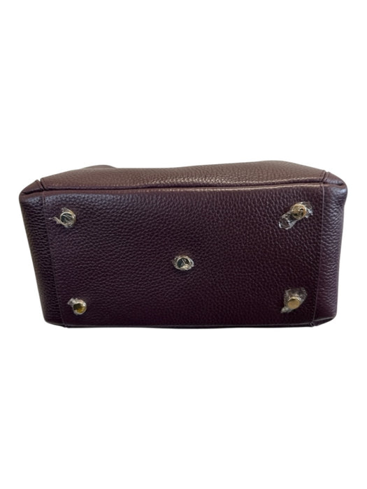 Aspinal of London Deep Plum Leather Top Handle Pebbled Crossbody Strap Bag Deep Plum / S