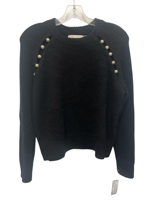 Alice + Olivia Size XS Black Acrylic Blend Crew Neck Long Sleeve Sweater Black / XS