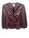 Finley Size XS Burgundy PU Leather Tie Front Long Balloon Sleeve Top Burgundy / XS