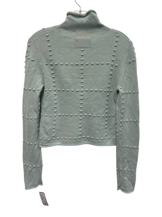 Guest in Residence Size S Teal Wool Blend Swiss Dot High Neck Sweater Teal / S