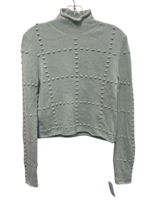 Guest in Residence Size S Teal Wool Blend Swiss Dot High Neck Sweater Teal / S