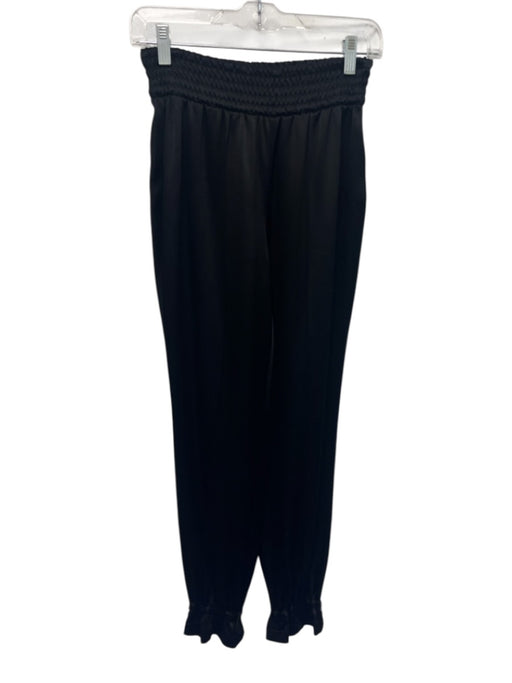 Alice + Olivia Size S Black Triacetate Blend Tie Belt Satin Pants Black / S