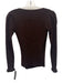 Margaret O'leary Size XS Brown Wool Blend Metallic Accent Long Sleeve Wrap Top Brown / XS