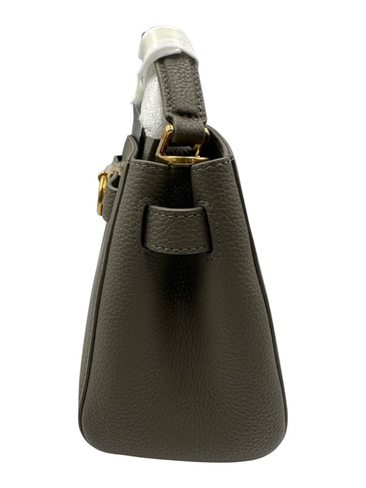 Parisa Wang Green Leather Pebbled Gold Hardware Top Handle Feet Bag Green / Mini