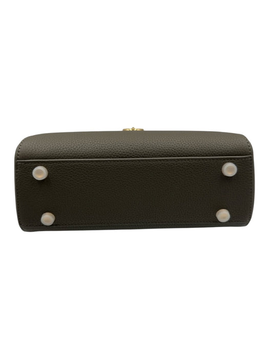 Parisa Wang Green Leather Pebbled Gold Hardware Top Handle Feet Bag Green / Mini