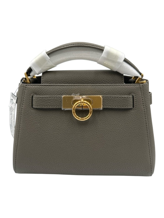 Parisa Wang Green Leather Pebbled Gold Hardware Top Handle Feet Bag Green / Mini