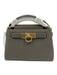 Parisa Wang Green Leather Pebbled Gold Hardware Top Handle Feet Bag Green / Mini