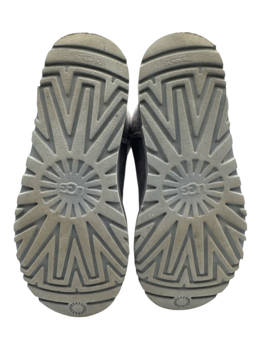 Ugg Shoe Size 7 Grey Leather & Synthetic Fleece Lined Crystal Embellished Boots Grey / 7