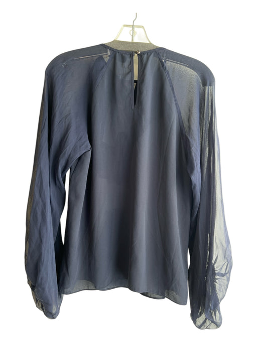 Lola & Sophie Size Small Navy No Fabric Tag Long Sheer Sleeves Cut Out Front Top Navy / Small
