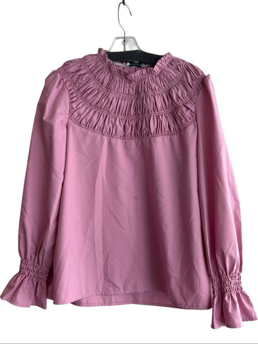 Taylor Tillman Size M Pink Missing Fabric Tag Smocked High Neck Long Sleeve Top Pink / M