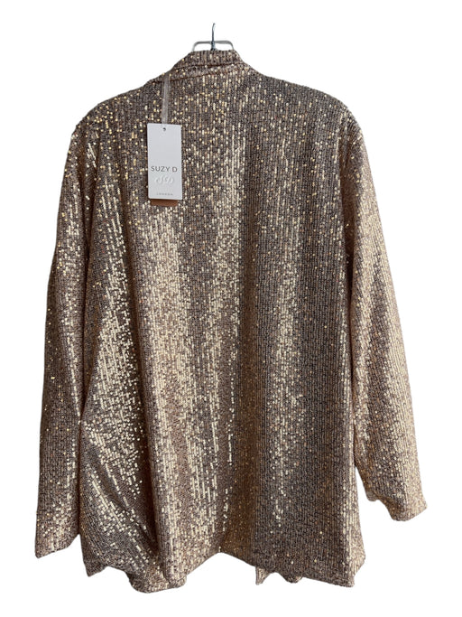 Suzy D Size Est M Gold Sequin Polyester Blend Blazer Jacket Gold / Est M
