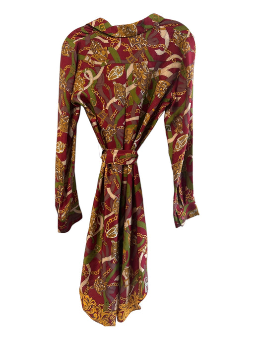 Flora Bea Size S Red & Multi No Fabric Tag Collared Button Down Belt Inc. Dress Red & Multi / S