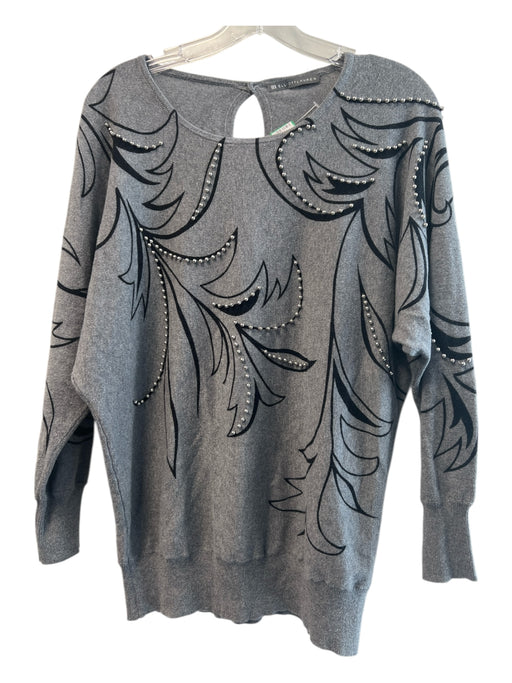 Elliott Lauren Size Est S Grey Cotton & Cashmere Round Neck Back Keyhole Sweater Grey / Est S