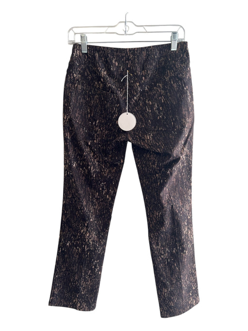 Elliott Lauren Size 4 Black & Brown Cotton Blend Elastic Waist Mid Rise Pants Black & Brown / 4