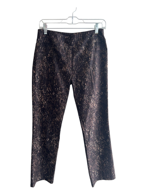 Elliott Lauren Size 4 Black & Brown Cotton Blend Elastic Waist Mid Rise Pants Black & Brown / 4