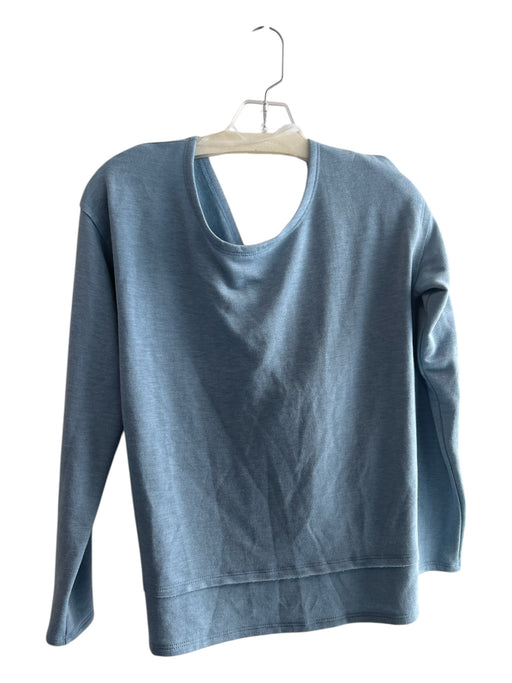 Mystree Size S Pale Blue Polyester Blend Boat Neck Long Sleeve V Back Top Pale Blue / S