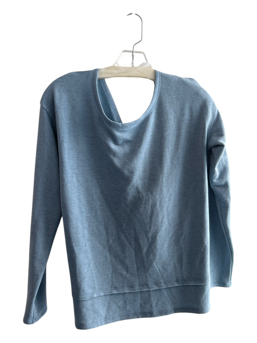 Mystree Size S Pale Blue Polyester Blend Boat Neck Long Sleeve V Back Top Pale Blue / S