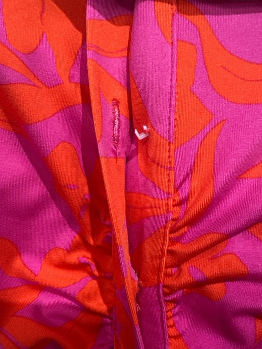 Flora Bea Size S Pink & Orange Polyester Jersey Floral Sleeveless Dress Pink & Orange / S