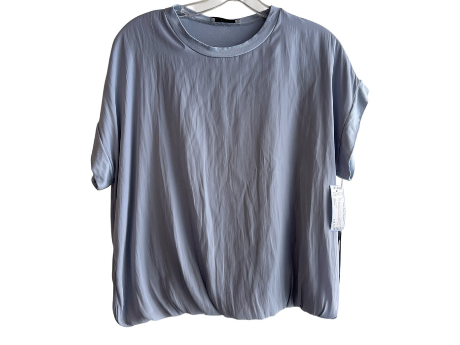 Lola & Sophie Size Small Baby Blue No Fabric Tag Bubble Hem Round Neck Top Baby Blue / Small