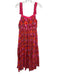 Ro's Garden Size XS Pink & Orange Cotton Floral buckle straps Maxi Dress Pink & Orange / XS