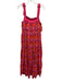 Ro's Garden Size XS Pink & Orange Cotton Floral buckle straps Maxi Dress Pink & Orange / XS