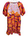 Patty Kim Size S Orange, Purple, White Cotton Floral Button Detail Dress Orange, Purple, White / S