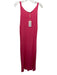 Maria Pavan Size P Coral Pink Cotton Knit Scoop Neck Pockets Maxi Dress Coral Pink / P