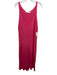 Maria Pavan Size P Coral Pink Cotton Knit Scoop Neck Pockets Maxi Dress Coral Pink / P