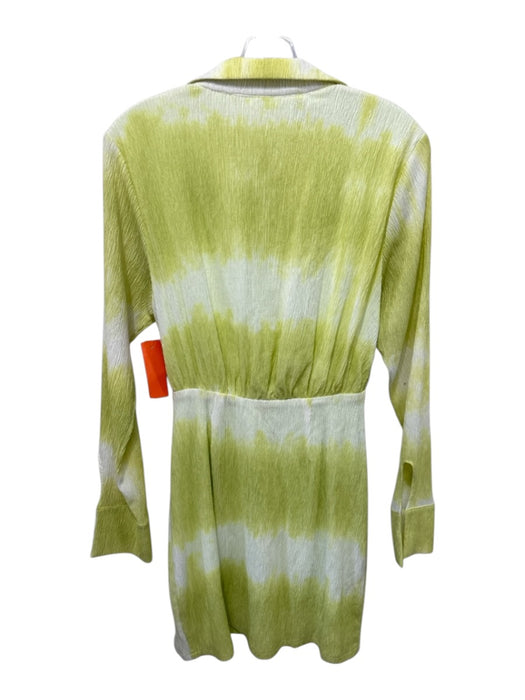 Sovere / Size S Green & White Lyocell blend Tie Detail Tie Dye Cut Out Dress Green & White / S