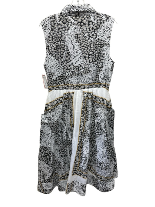 Dizzy Lizzie Size S Black, White, Yellow Cotton Semi Sheer Mixed Floral Dress Black, White, Yellow / S