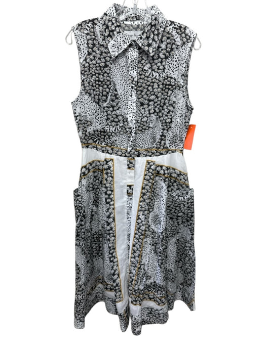 Dizzy Lizzie Size S Black, White, Yellow Cotton Semi Sheer Mixed Floral Dress Black, White, Yellow / S