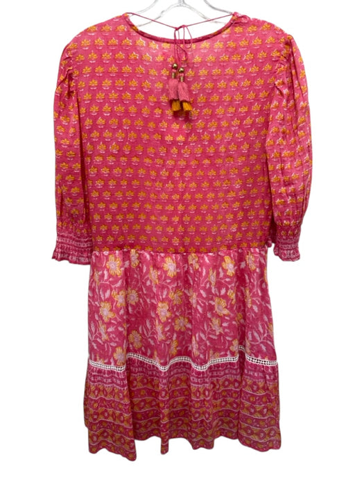 Sal Rosa Size S Pink, Orange, White Silk & Cotton Crochet Lace Accent Dress Pink, Orange, White / S