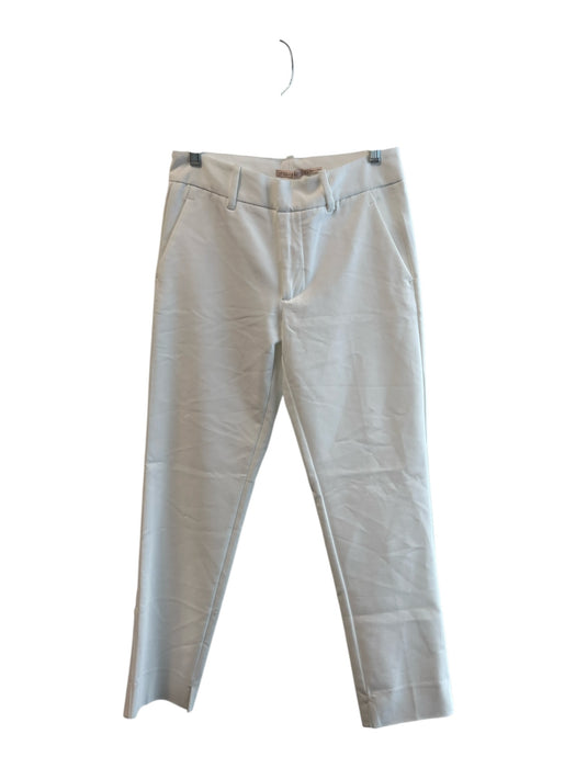 Esqualo Size 4 White Cotton Blend Slacks Zip Front Slip Pocket Ankle Pants White / 4