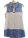 Hinson Wu Size Small Blue & White Cotton Blend Collar Sleeveless Button Top Blue & White / Small