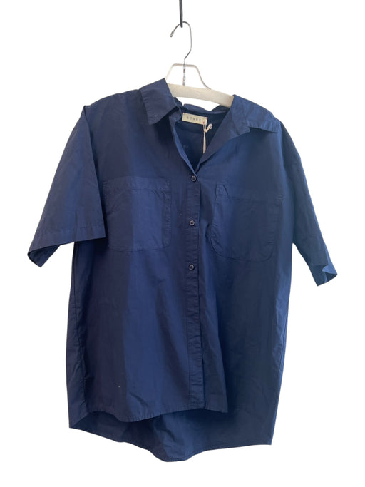 Stark X Size Small Navy No Fabric Tag Collared Button Down Short Sleeve Top Navy / Small