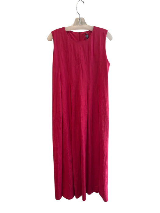 Elliot Lauren Size Small Pink Cotton Round Neck Sleeves Pleated Maxi Dress Pink / Small
