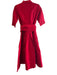 Lizzie P.M. Size Small Red Silk Half Sleeve Button Down wide belt loops Dress Red / Small