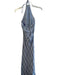 Stark X Size Est XS/S Blue Cotton Plaid Halter Maxi Textured Dress Blue / Est XS/S