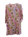 Debbie Katz Size Small Pink, Green & White Cotton Floral Long Sleeve Coverup Pink, Green & White / Small