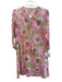 Debbie Katz Size Small Pink, Green & White Cotton Floral Long Sleeve Coverup Pink, Green & White / Small