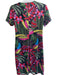Tribal Size Medium Black, Red & Multi Polyester Blend Deep V Neck Dress Black, Red & Multi / Medium